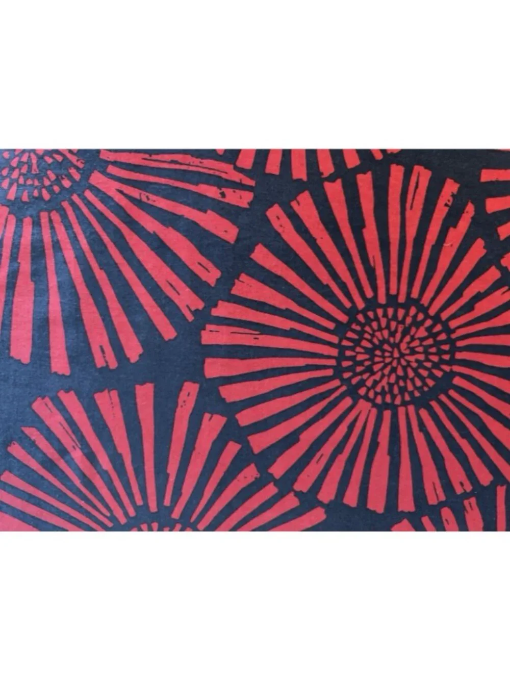 Ikea INLUPP Queen/Full Duvet Cover Sunburst Red & Navy Blue Flowers 100% Cotton
